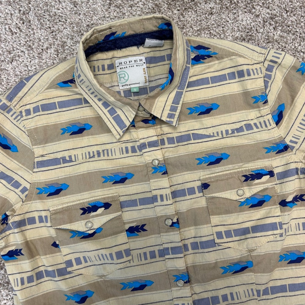 Roper Women's Pearl Snap Shirt Size Small Aztec‎ Southwestern Print Cowgirl